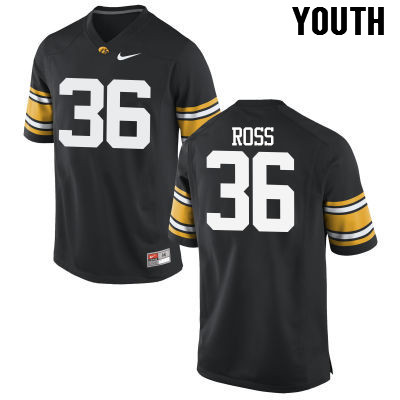 Youth Iowa Hawkeyes #36 Brady Ross College Football Jerseys-Black - Click Image to Close